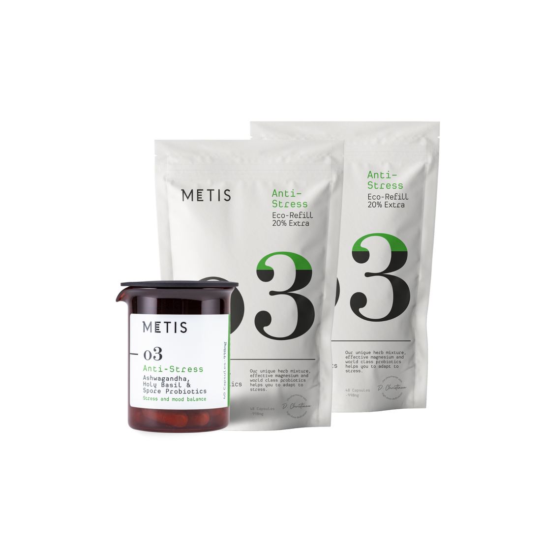 Metis 90-dagen rust product: 3 x 30 capsules Anti-Stress 03 voor 90 dagen, eenmalige aankoop zonder abonnement